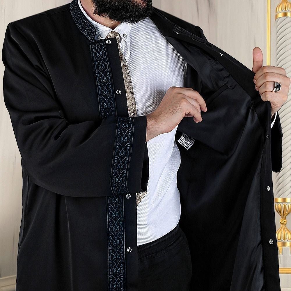 Leyl İmam Cübbesi  Slimfit Uzun Boy & Dar Kesim Siyah Renk & Boy 180+