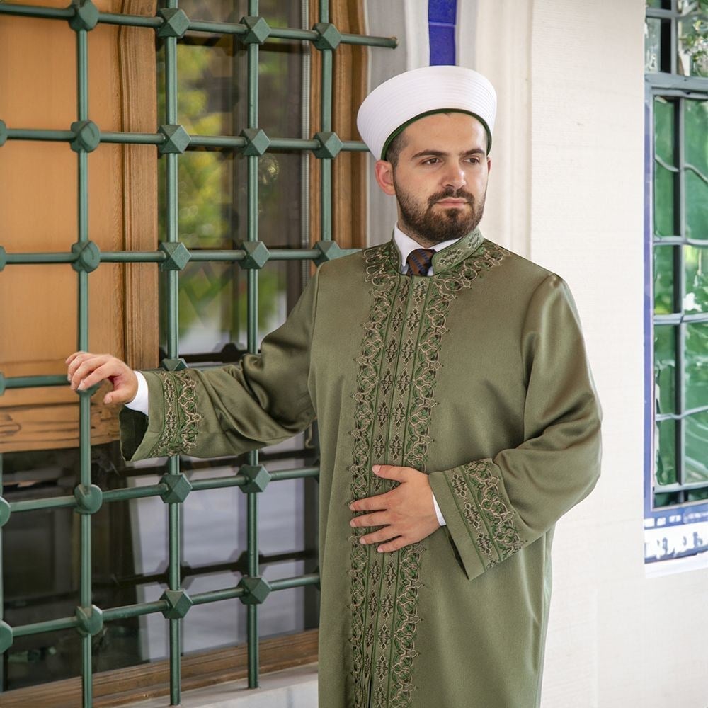 Lüks Ayasofya İmam Cübbesi Yeşil
