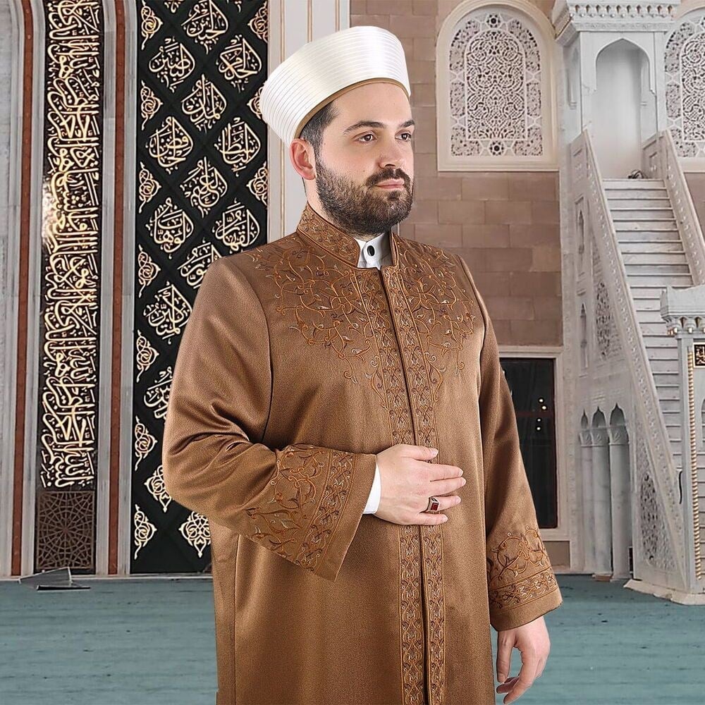 Lüks Ensar İmam Cübbesi - Kahverengi