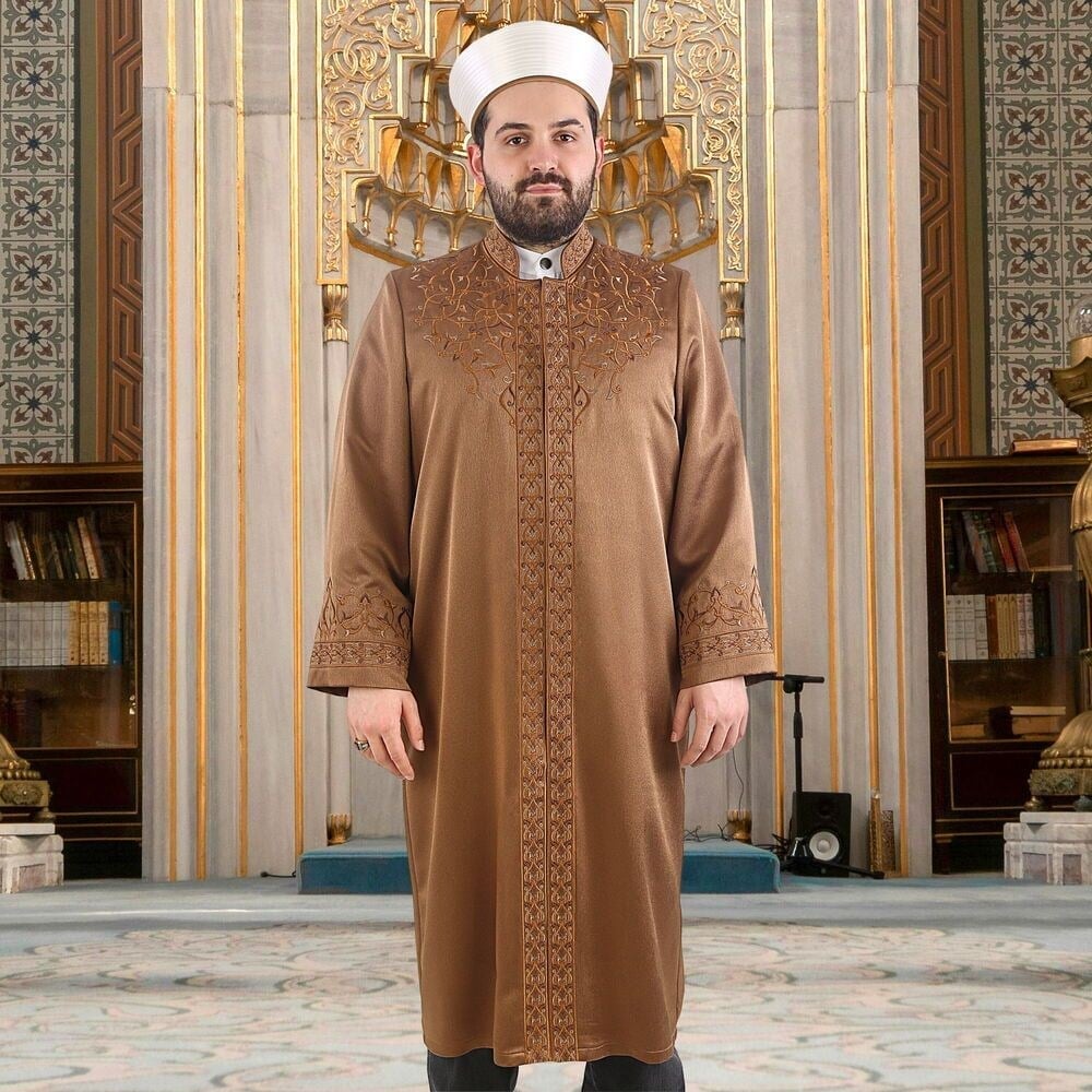 Lüks Ensar İmam Cübbesi - Kahverengi