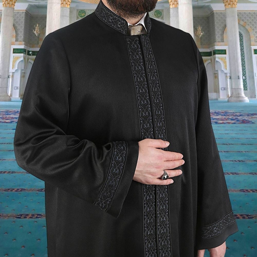 Lüks Gazze İmam Cübbesi Siyah