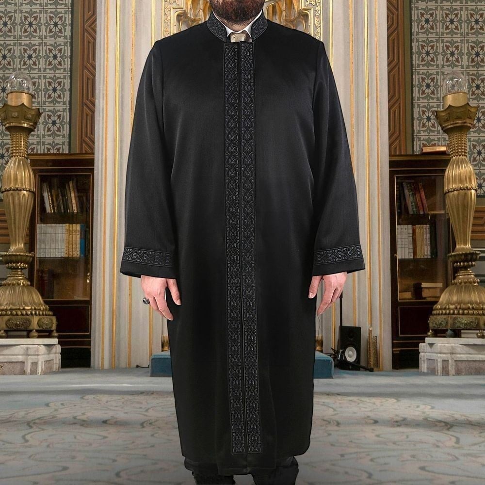 Lüks Gazze İmam Cübbesi Siyah