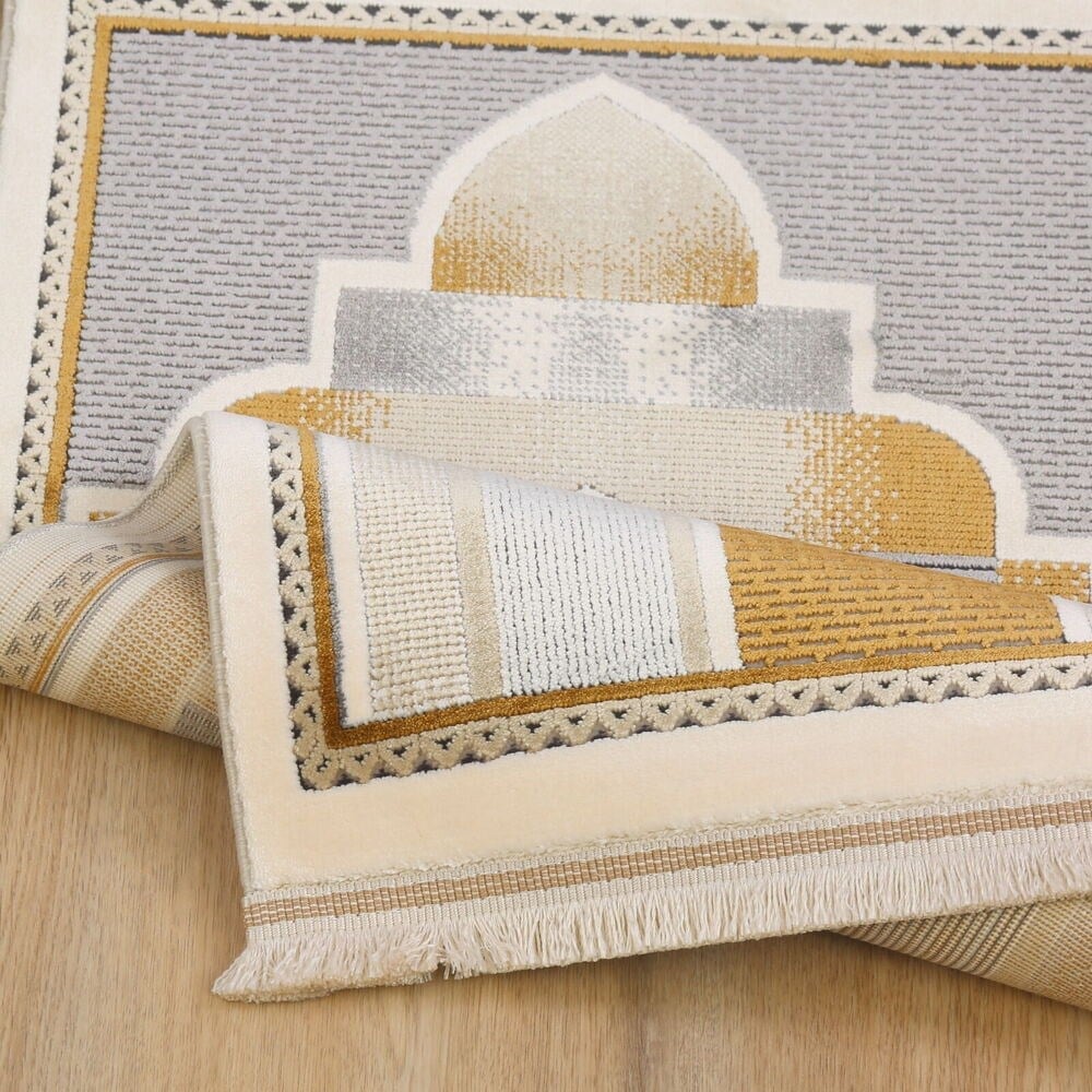 Lüks Kadife  Halı Tipi  Akasya  Çocuk Seccade - Gri( 40*72 cm)