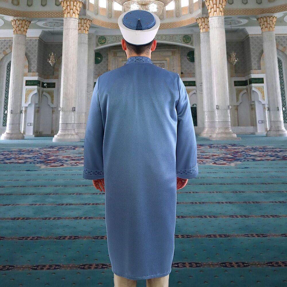 Lüks Kudüs İmam Cübbesi - İndigo