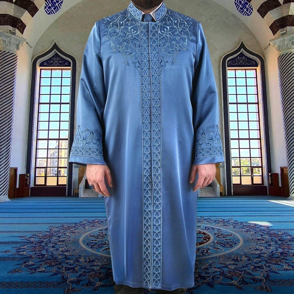 Lüks Mavera İmam Cübbesi- İndigo
