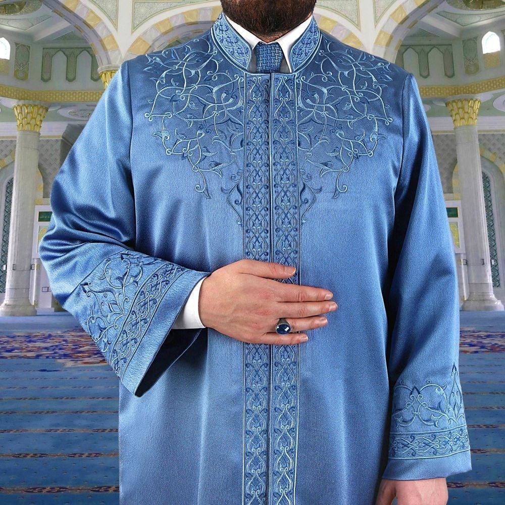 Lüks Mavera İmam Cübbesi- İndigo