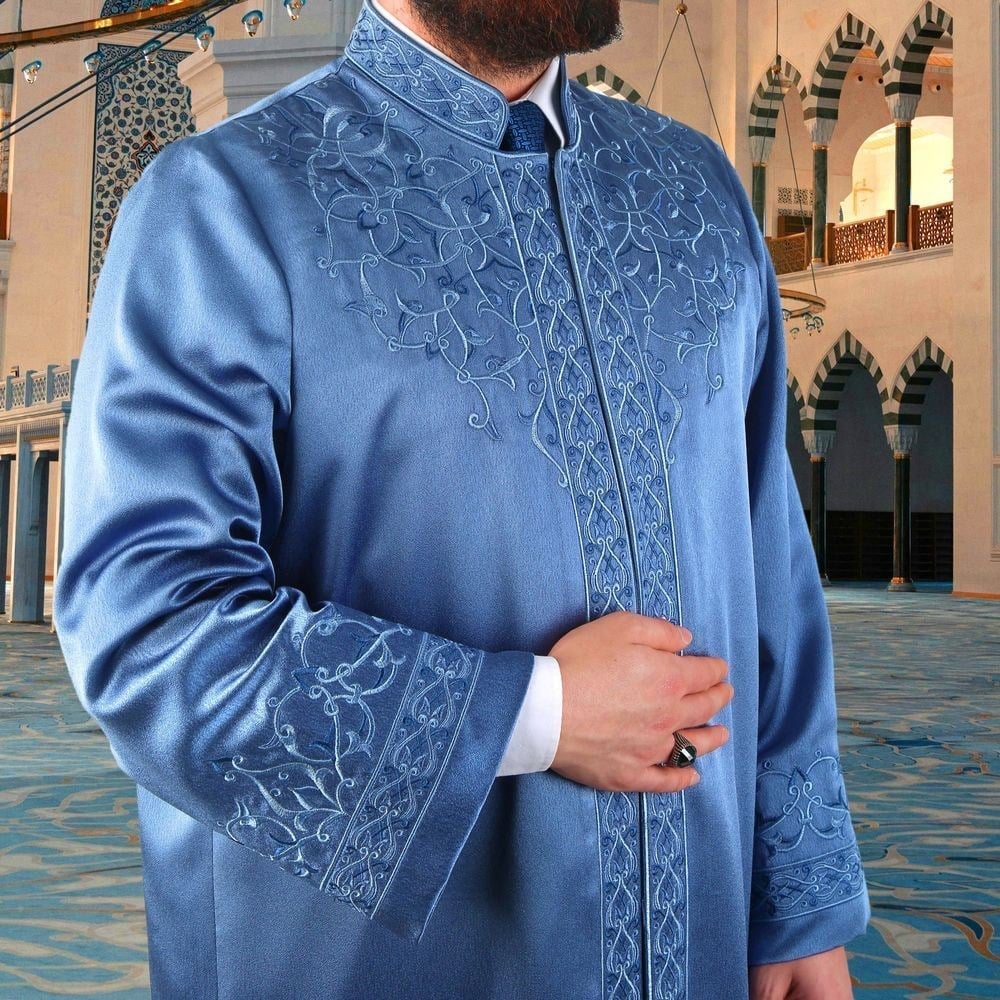 Lüks Mavera İmam Cübbesi- İndigo