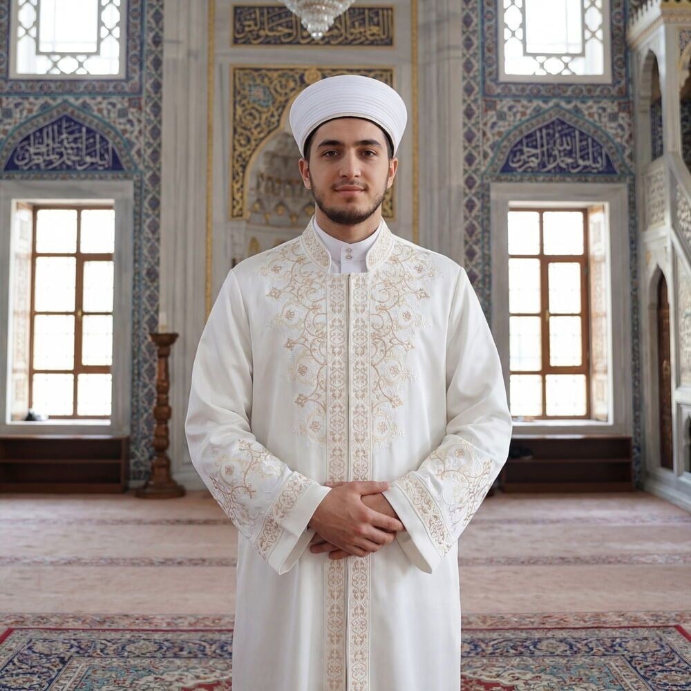 Lüks Vezkuru İmam Cübbesi-Krem