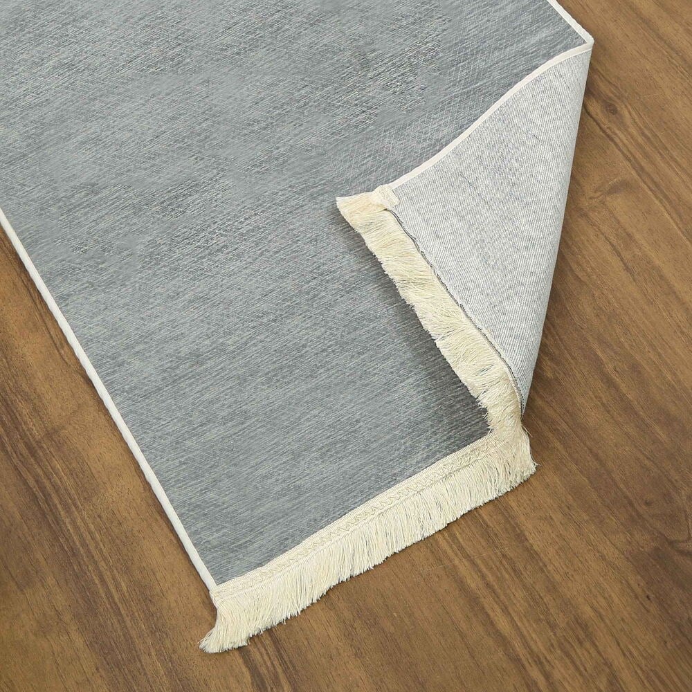 Mahya Desenli Lüks Astarlı Biyeli Şönil Seccade Gri (66X125cm) 565 gr