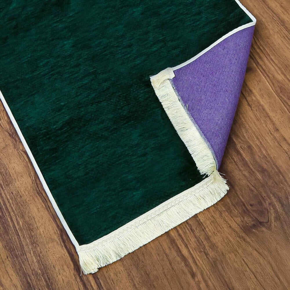Mahya Lüks Astarlı Biyeli Şönil Seccade Yeşil (66X125cm) 565 gr