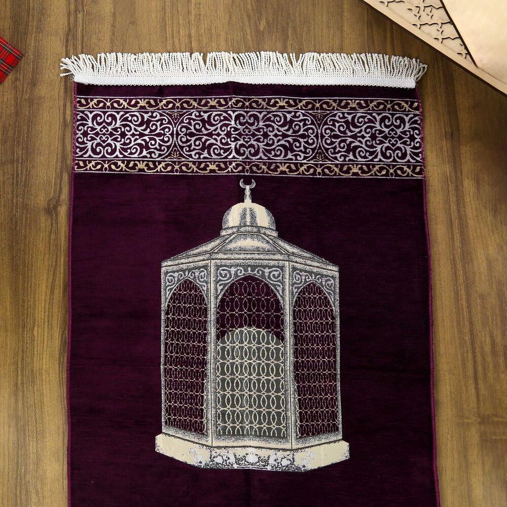 Makam-ı İbrahim Lüks Şönil Seccade Mor (70x126cm) 240 gr