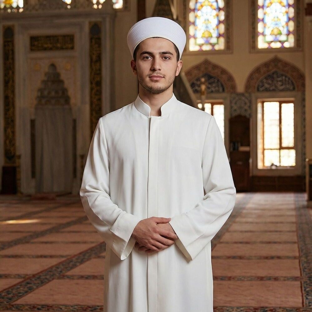 Mecelle Namaz ve İmam Cübbesi Uzun Beyaz Enderun Model