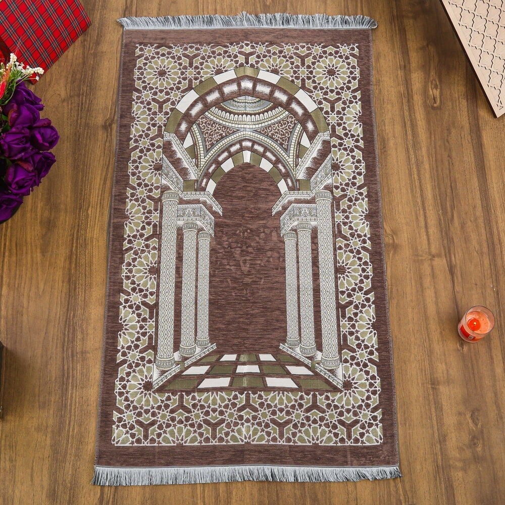 Medine Lüks Şönil Seccade Kahverengi (66 x 120 cm) 520 gr