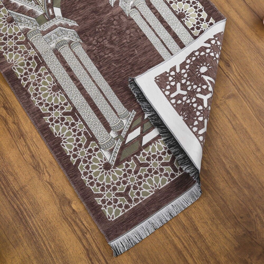 Medine Lüks Şönil Seccade Kahverengi (66 x 120 cm) 520 gr