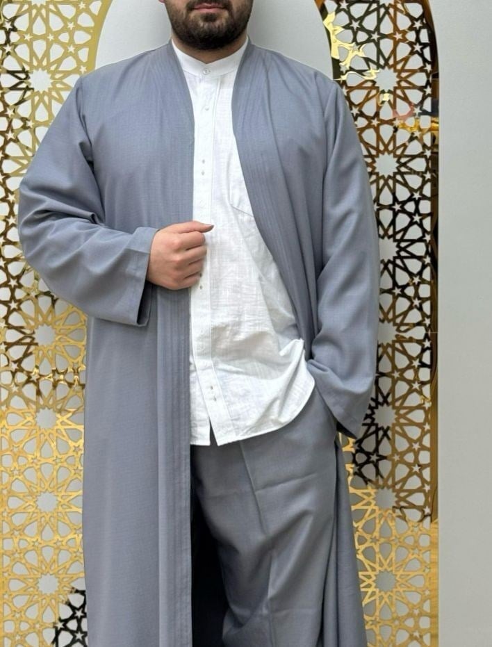 Mevlana Cübbe Şalvar Takımı Gri