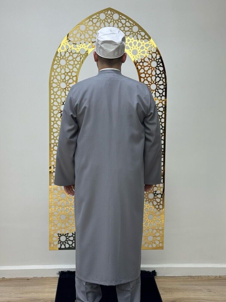Mevlana Cübbe Şalvar Takımı Gri