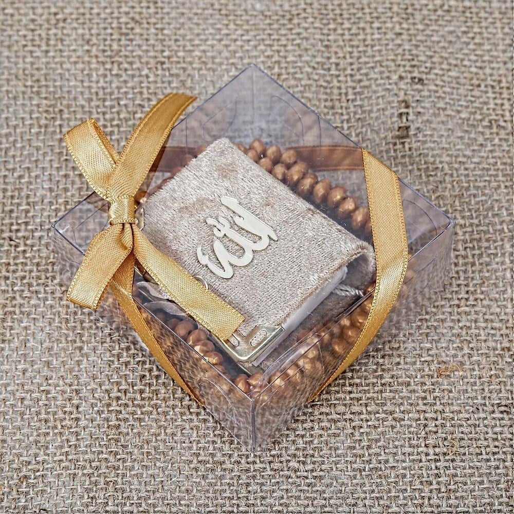 Mini Kuran, Kokulu Tesbihli Kare Kutuda Hediyelik-Kahve (140 gr)