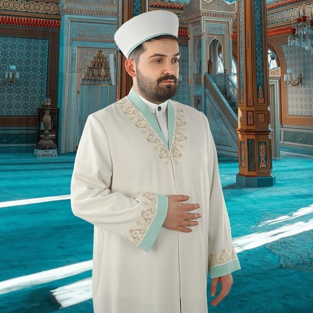 Müderris Cübbe Buhara Yaka Krem