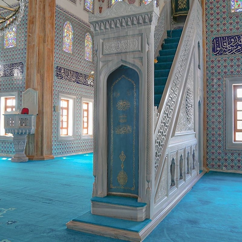 Nakışlı Minber Perdesi Ağır İşleme Yeşil 230*85 cm