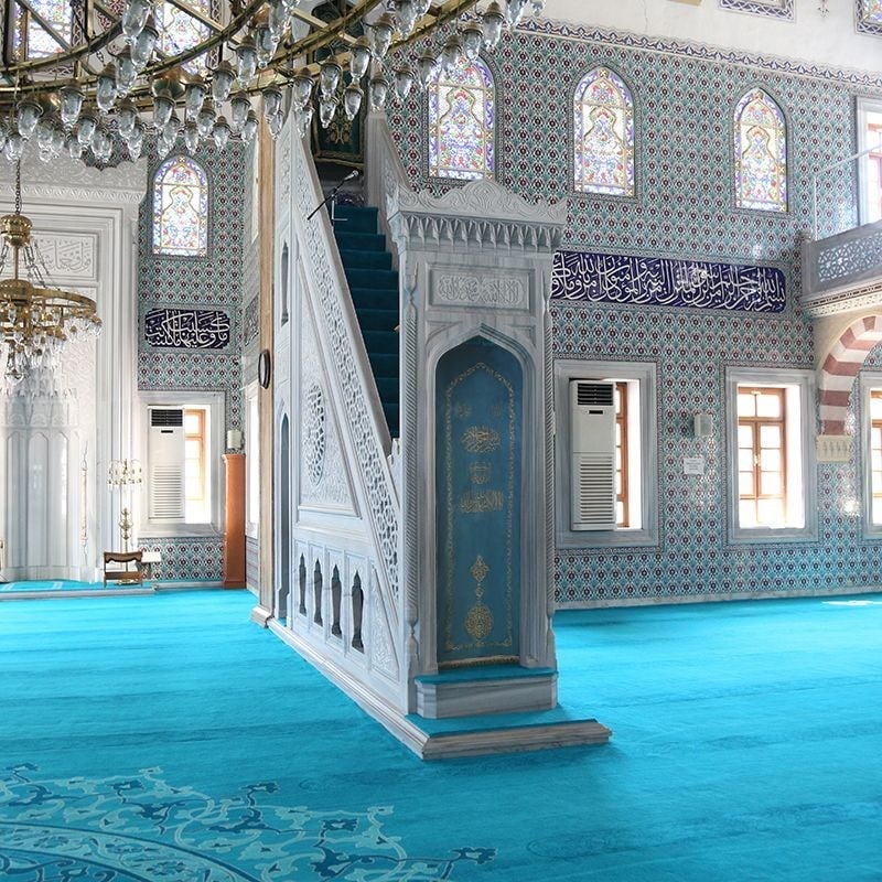 Nakışlı Minber Perdesi Ağır İşleme Yeşil 230*85 cm