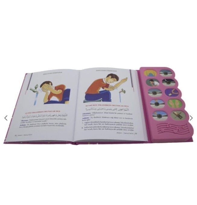 Namaz Öğreten Cihaz Resimli Kitap Seti Pembe -64 Sayfa