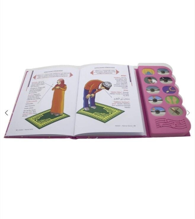 Namaz Öğreten Cihaz Resimli Kitap Seti Pembe -64 Sayfa