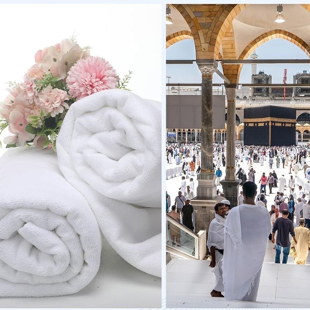 Özel Lüx Hac ve Umre İçin   %100 Pamuk Terletmeyen Muslin İhram (110*220 cm 1350 gr)