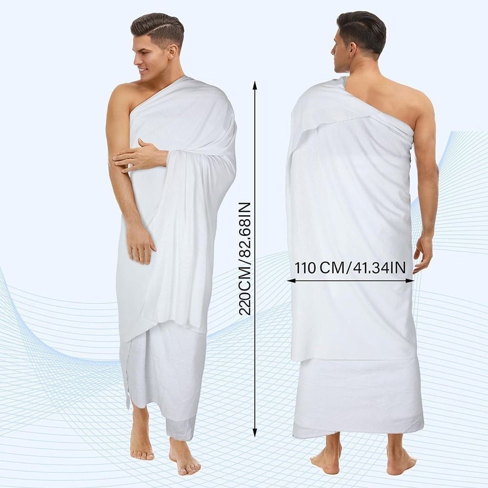 Özel Lüx Hac ve Umre İçin   %100 Pamuk Terletmeyen Muslin İhram (110*220 cm 1350 gr)