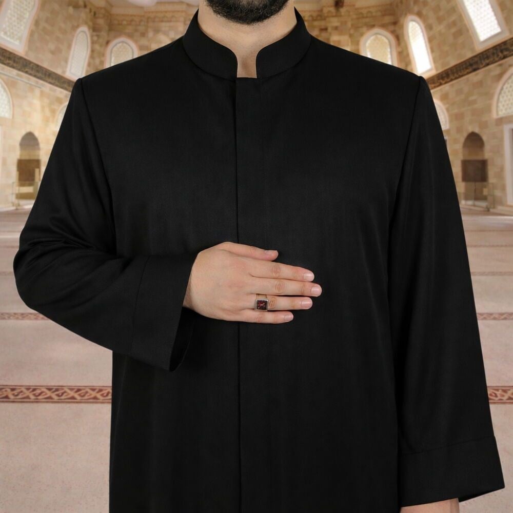 Semmasi Namaz ve İmam Cübbesi Uzun Siyah Enderun Model