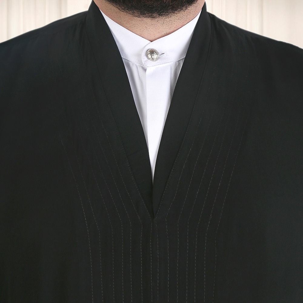 Siyah  Buhara Yaka Namaz Cübbesi