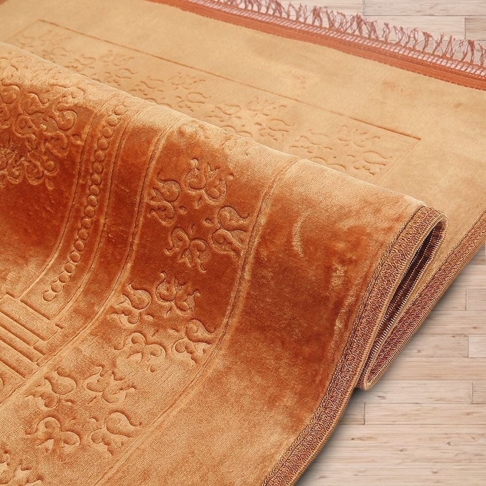 Soft Yumuşak Kadife Peluş Seccade Gold 80 x 120 cm - 1100 gr