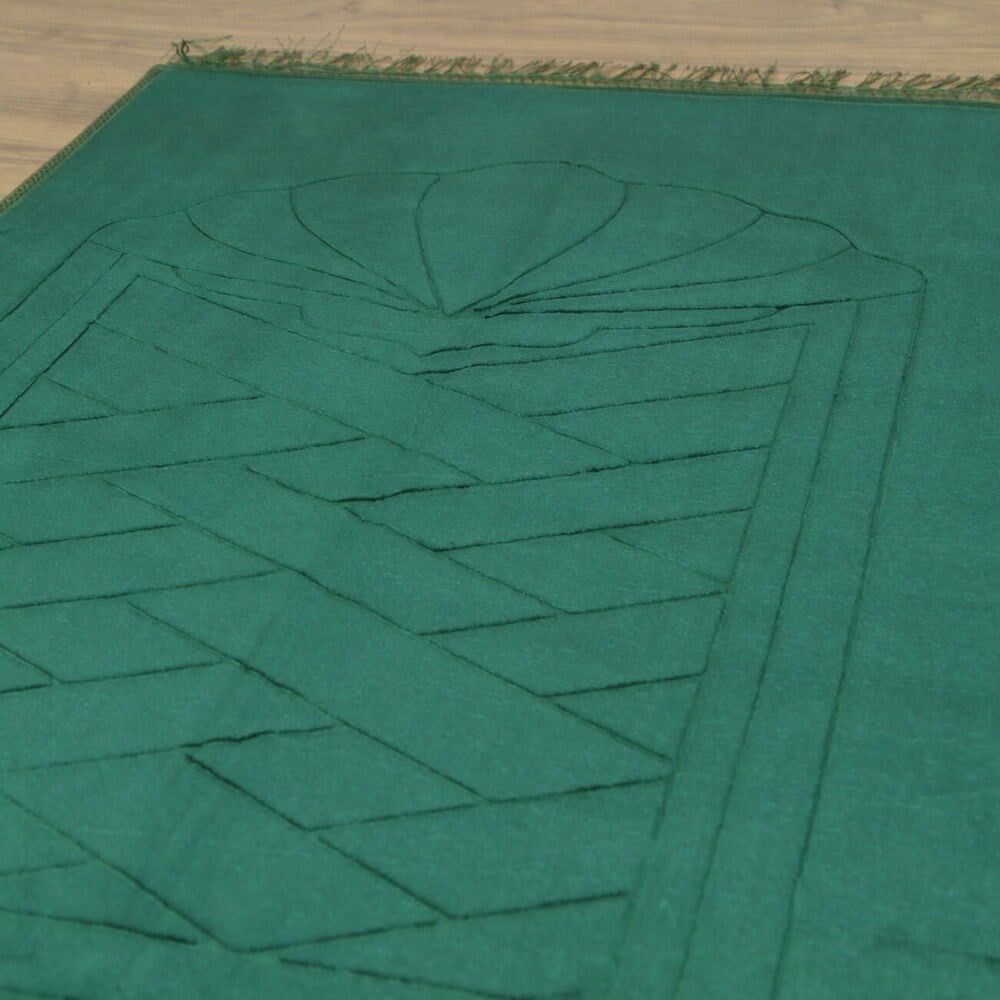 Soft Yumuşak Kadife Peluş Seccade Yeşil 80 x 110 cm - 1100 gr