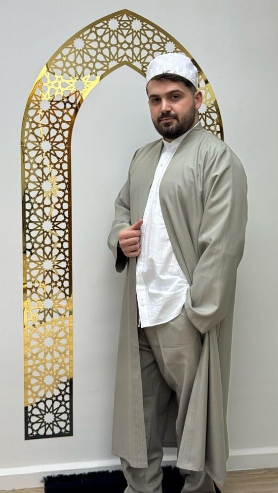 Sufi Cübbe Şalvar Takımı Taş Rengi