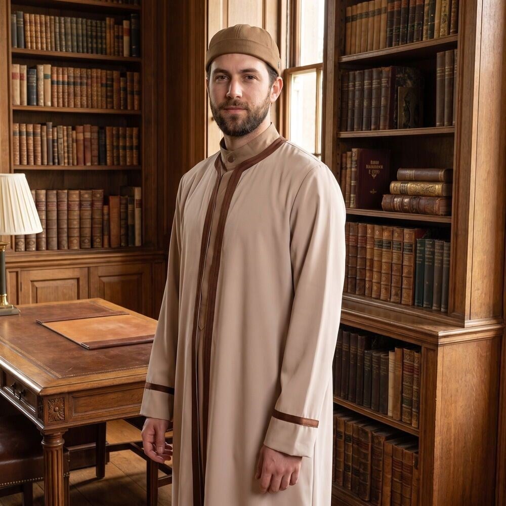 Sufi Namaz Cübbesi Vizon - Kahve Şeritli