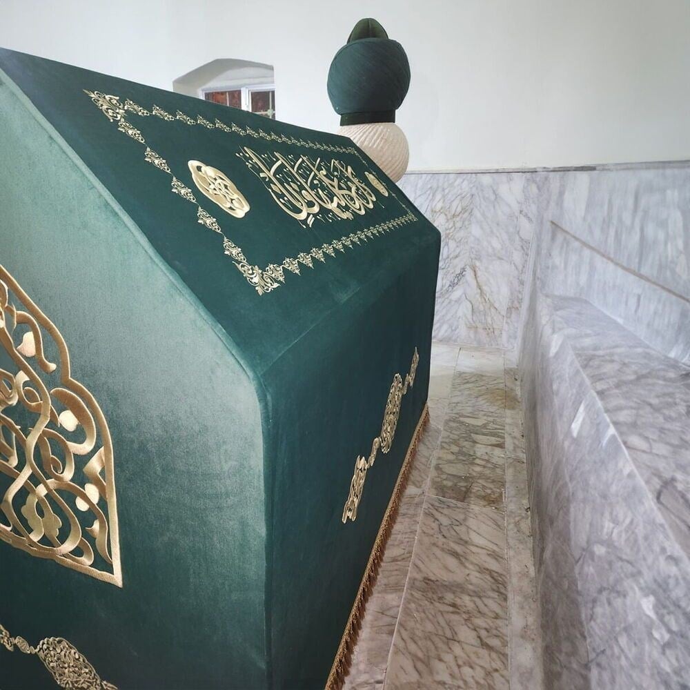 Tabut Örtüsü & Puşide Yeşil Seyh Mücahit Hz Tillo Siirt ( Özel Ölçü Yapılmaktadır.) Sanduka Türbe Örtüsü