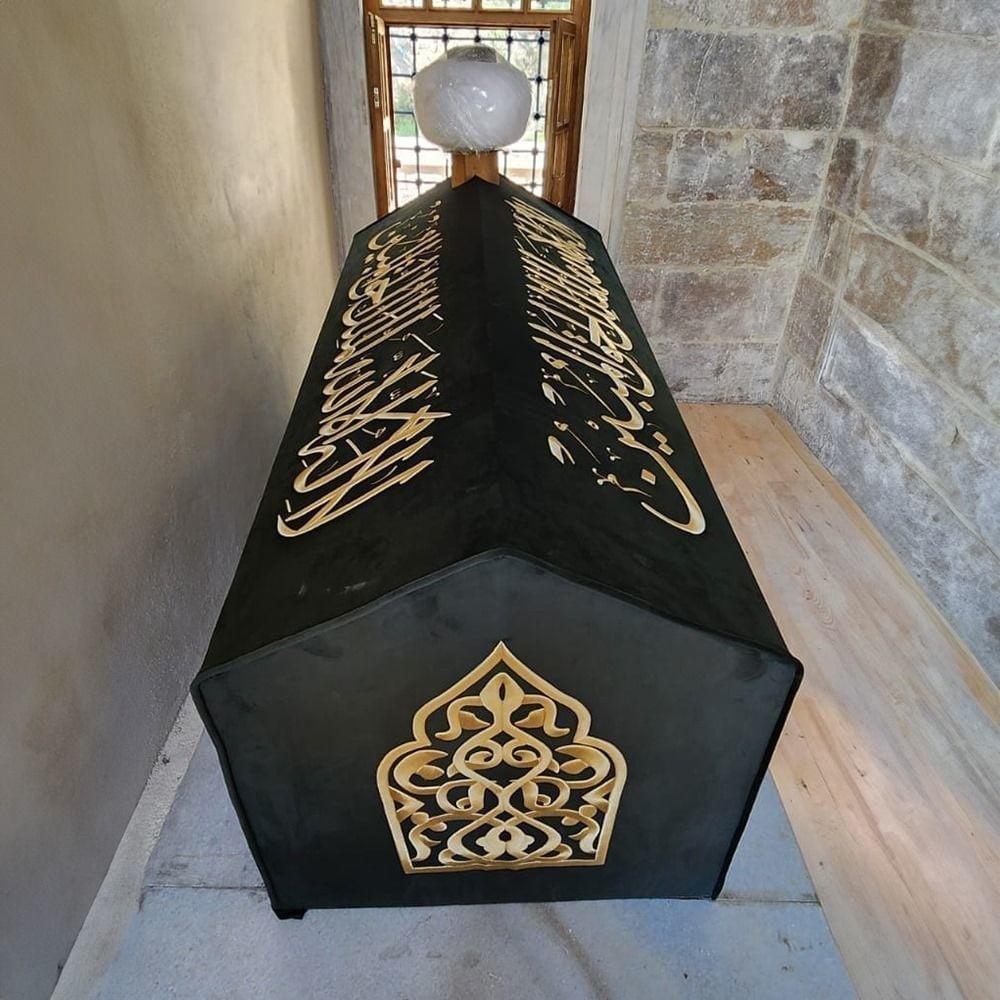 Tabut Örtüsü Nalıncı Baba Muhammed Mimi Dede Türbesi Sanduka Türbe &Puşide-Yeşil (Özel Ölçü Yapılmaktadır.) Cibali