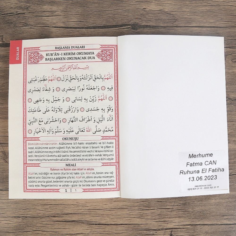 Yasin Kitabı 10 Adet Çanta Boy(12x16 80 Sayfa) İsme Özel Etiketli Mevlüt İçin-Gold