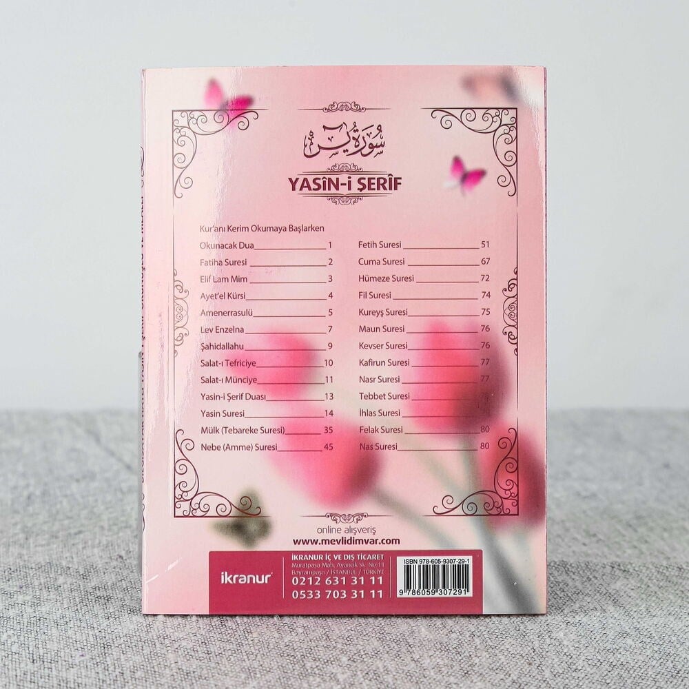 Yasin Kitabı 10 Adet Ekonomik Çanta Boy (12x16 80 Sayfa) İsme Özel Etiketli Mevlit İçin-Lale