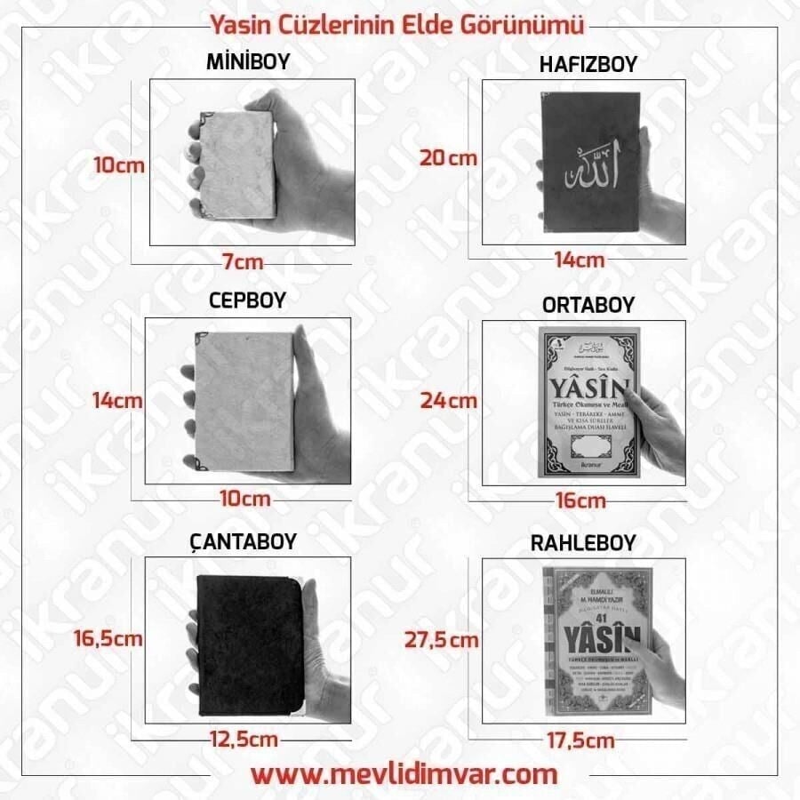 Yasin Kitabı 10 Adet Şantuk Kumaş (Çanta Boy 12×16, 128 Sayfa) Lacivert