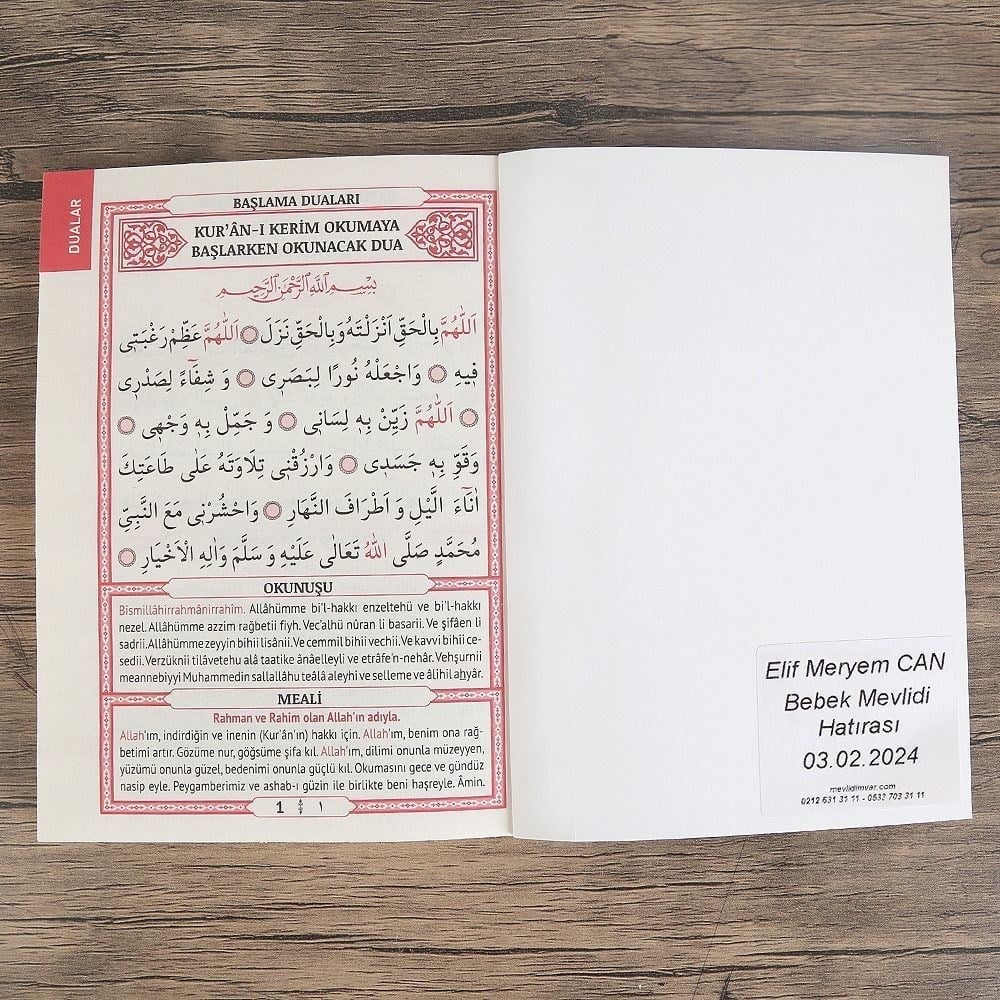 Yasin Kitabı 10 Adet Türkçe Okunuşlu ve Mealli Karton Kapak Çanta Boy(12x16 80 Sayfa) isme Özel Etiket -Kabe Pembe