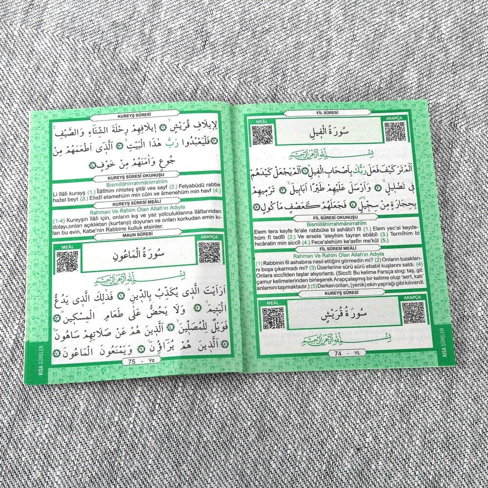 Yasin Kitabı Defne 10 Adet Ekonomik Çanta Boy(12x16 80 Sayfa) İsme Özel Etiketli Mevlit İçin