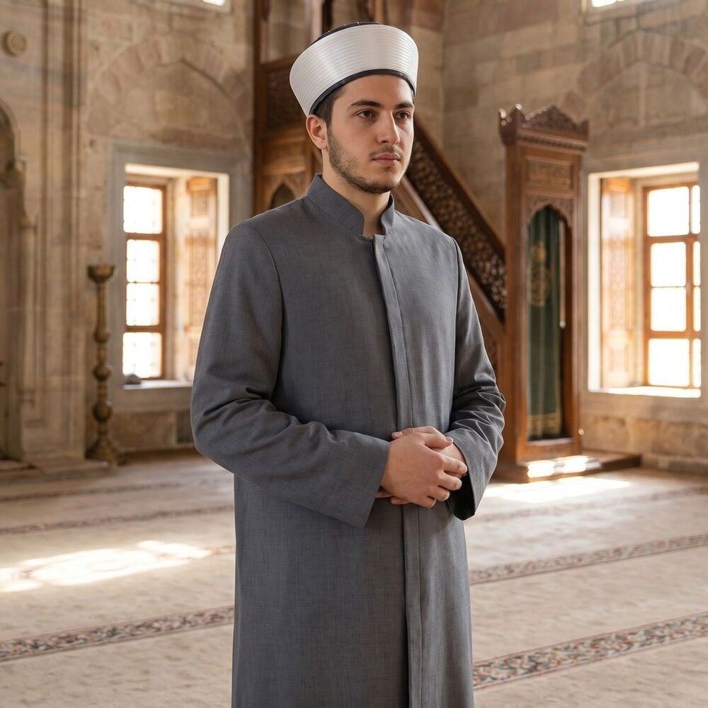Yazlık Bedavuni Keten İmam Cübbesi-Füme