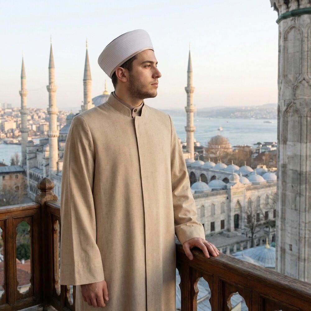 Yazlık Mektum Keten İmam Cübbesi-Vizon