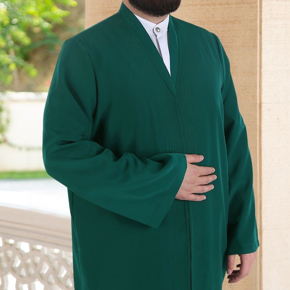 Yeşil  Buhara Yaka Namaz Cübbesi