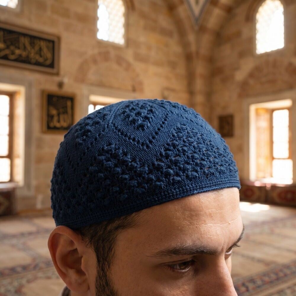 Zümrüt Takke Çelik El Örgüsü - Lacivert