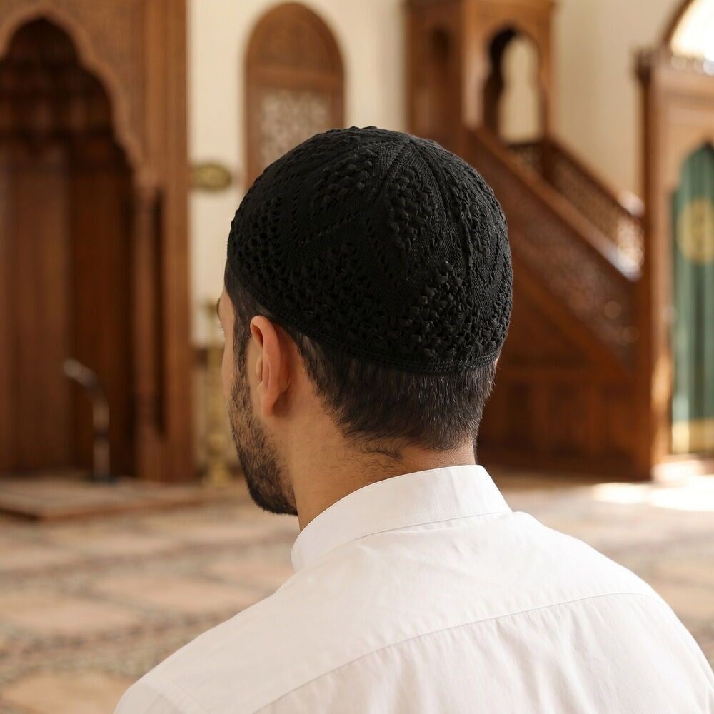 Zümrüt Takke Çelik El Örgüsü - Siyah