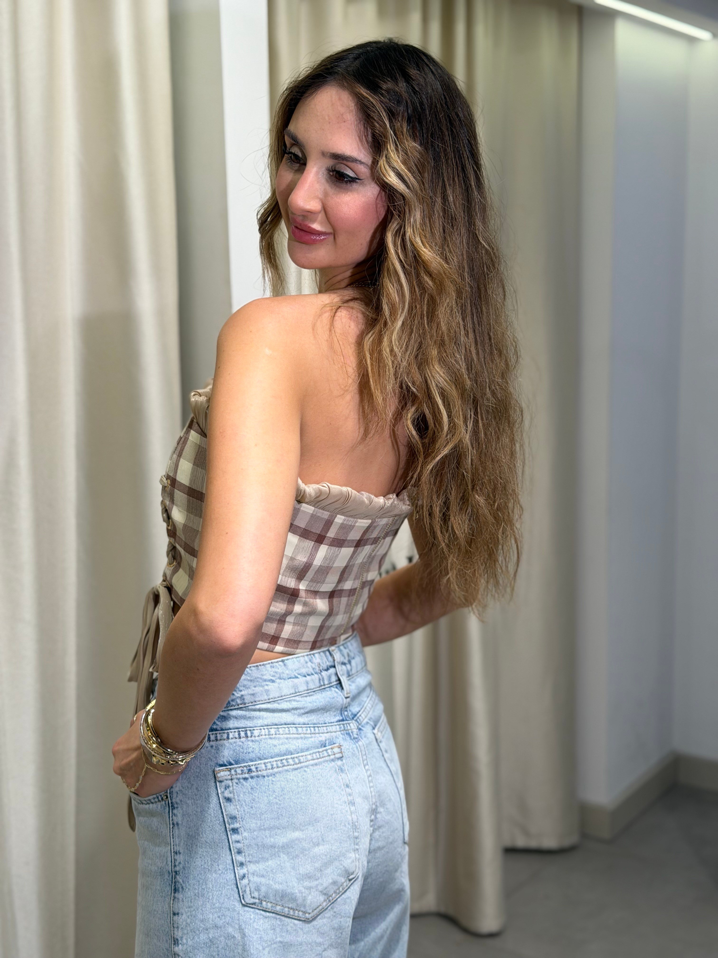 Adelina Ekose Desen Büstiyer Kahverengi
