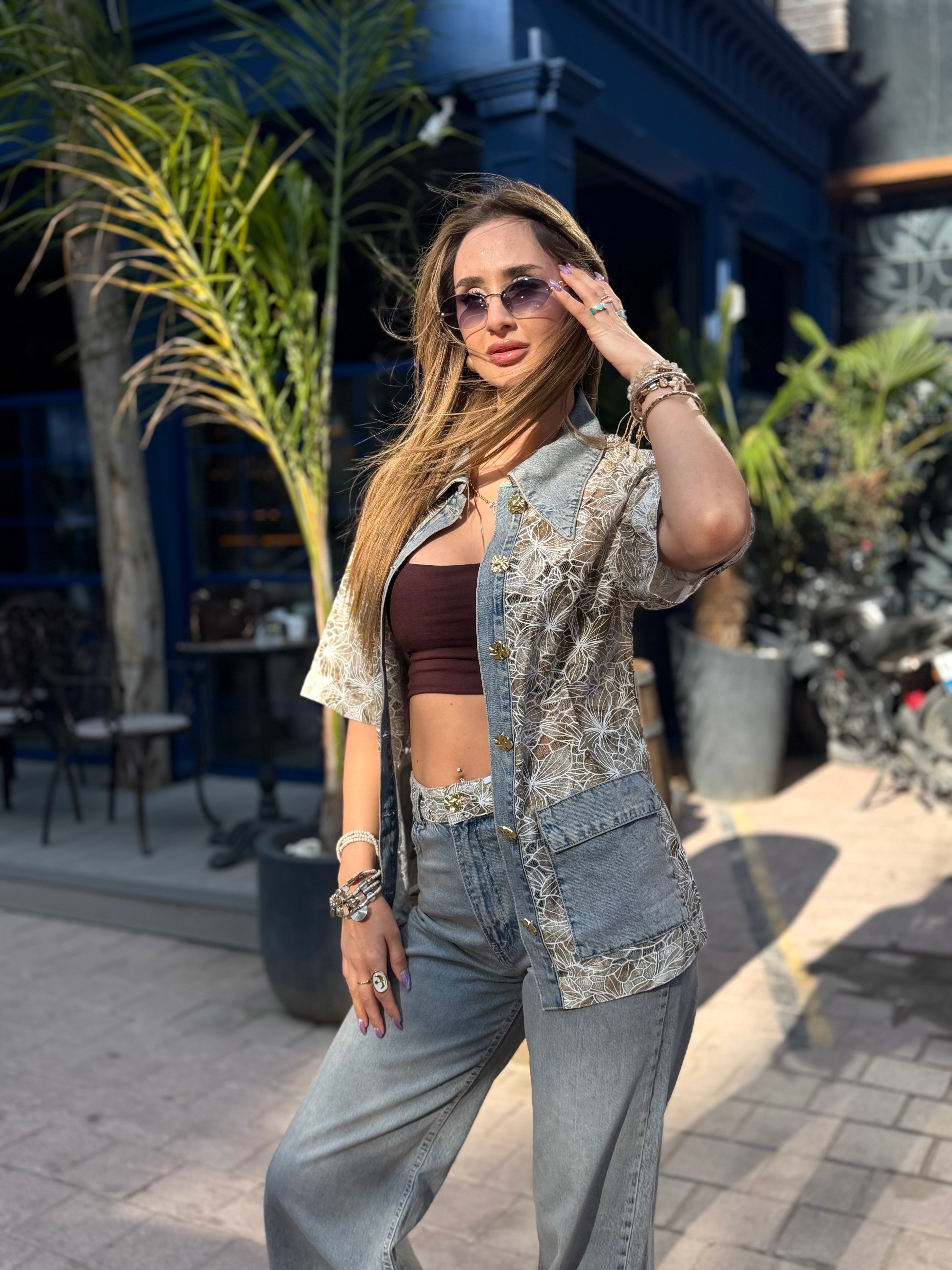 Bianca Çiçek Desenli Gömlek Ceket