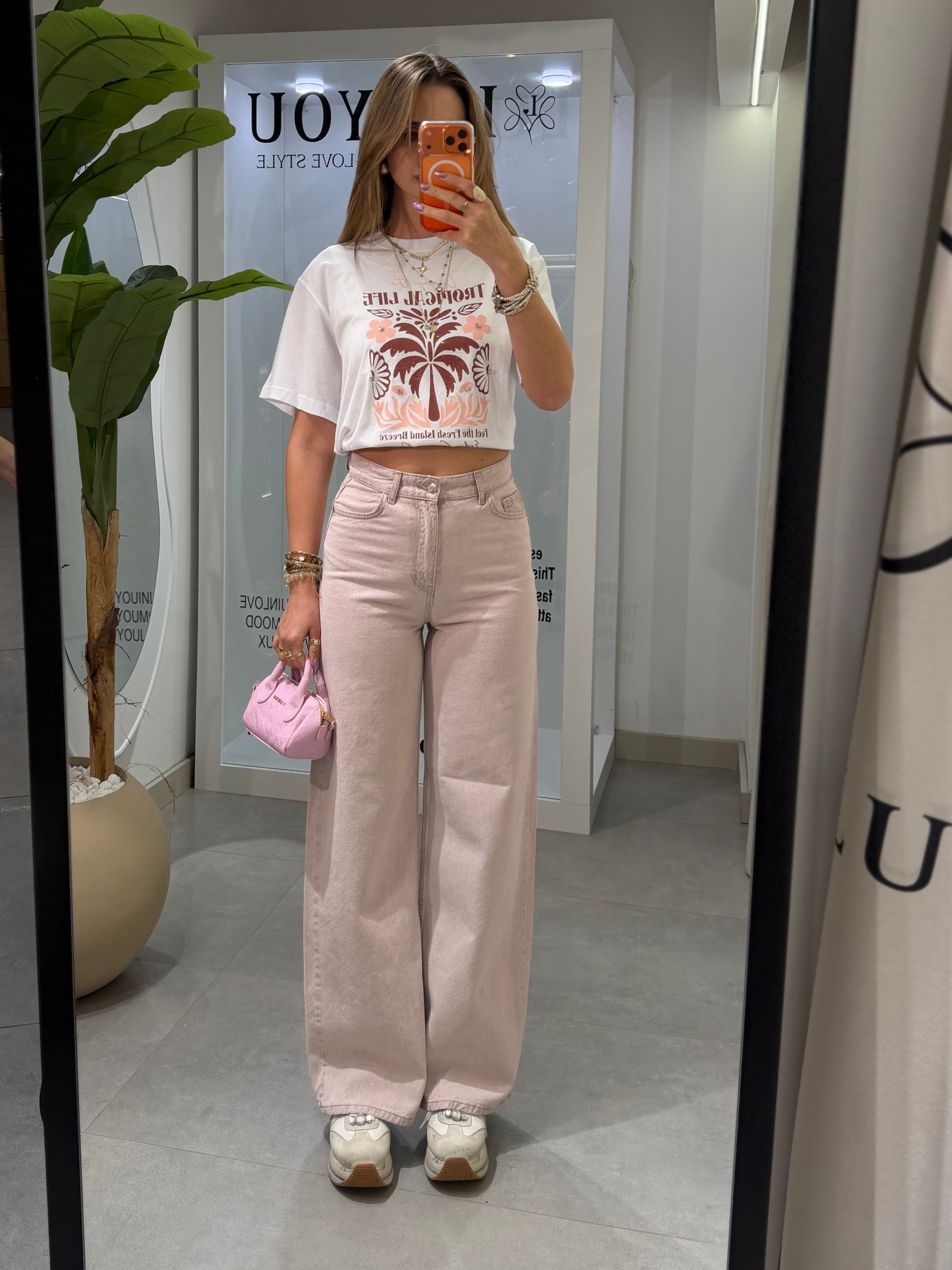 Dolly Tam Kalıp Jean Toz Pembe 