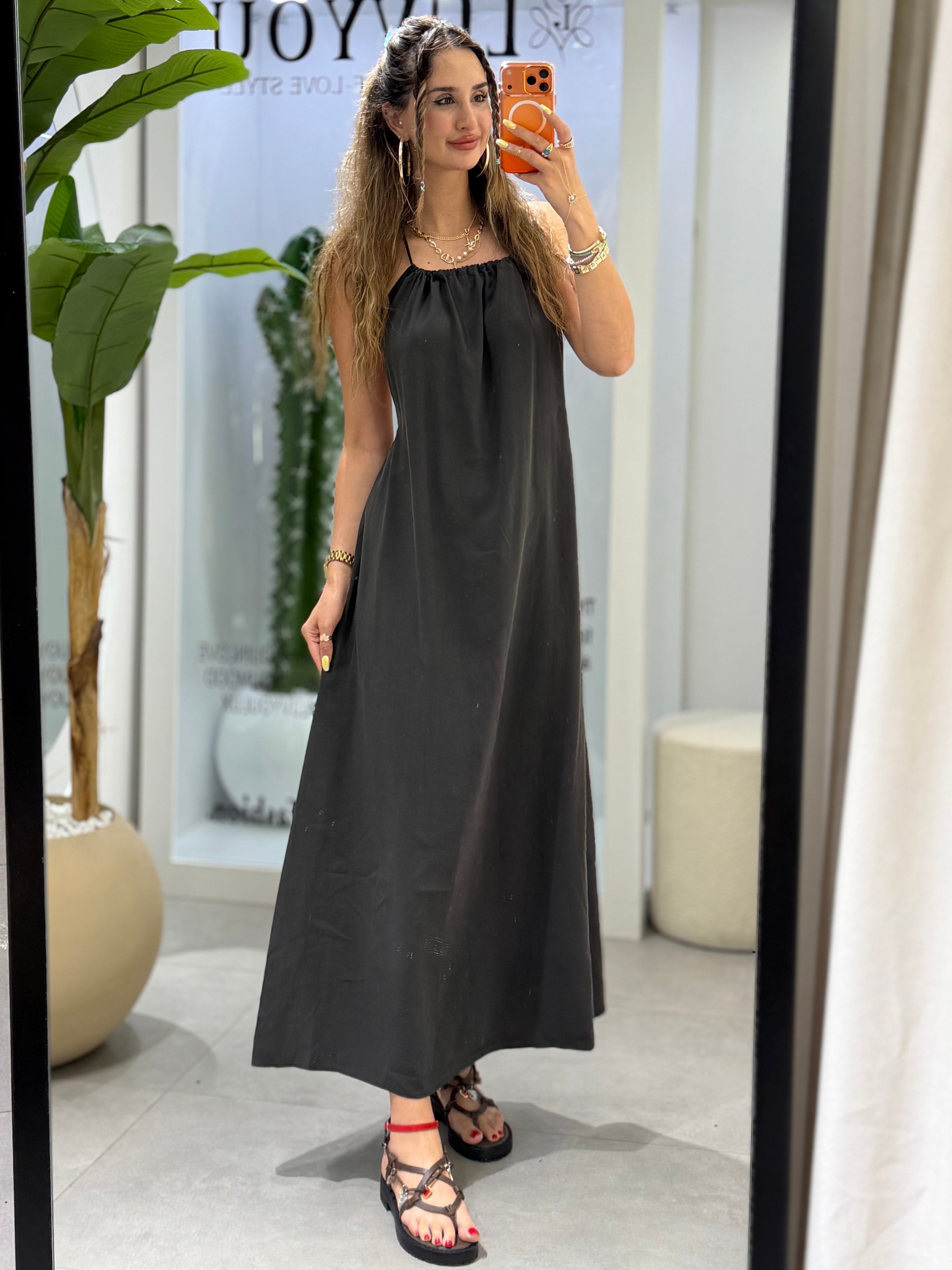 Isabella Bağacık İpli Elbise Antrasit